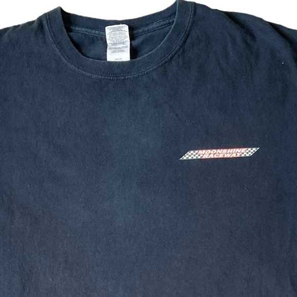 Men’s T-shirt Black Biker Skull Print ‘Moonshine Raceway’ Graphic Size L - Picture 3 of 10